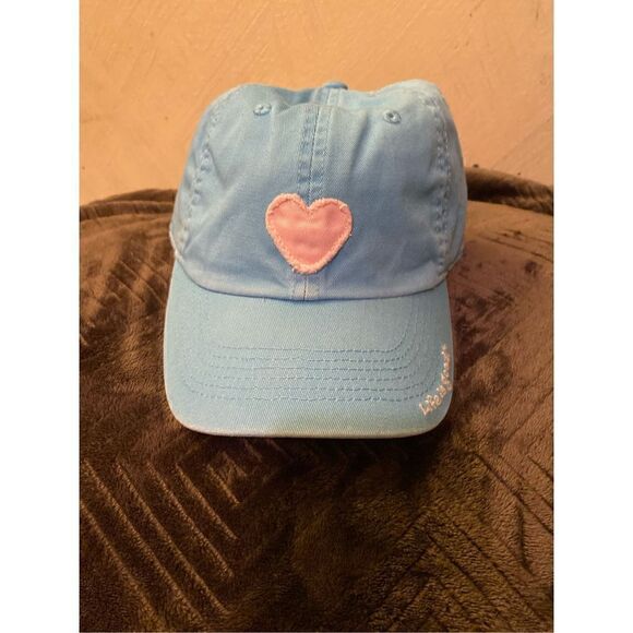 New Life is Good Hat ❤️ Heart Hat Baby Blue Pink Heart Adjustable Hat NWOT - Picture 2 of 8